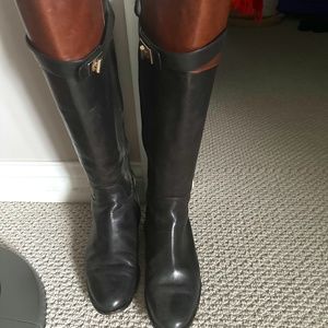 COLE HAAN - BROWN & BLACK TWO TONE RIDING BOOTS WITH - Excellent Condition